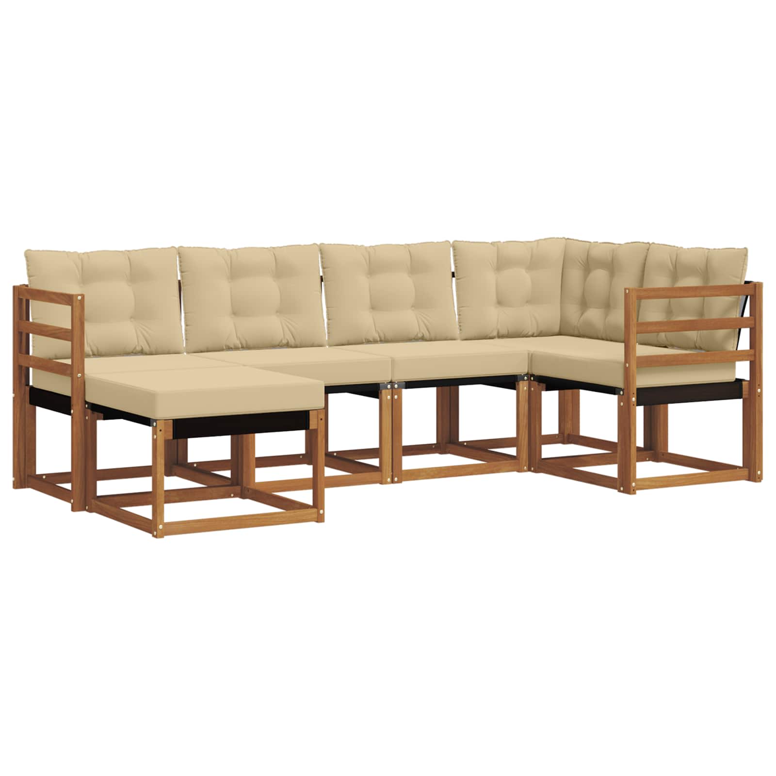 Set di divani con cuscino 6 pcs Naturale e Beige 3368824