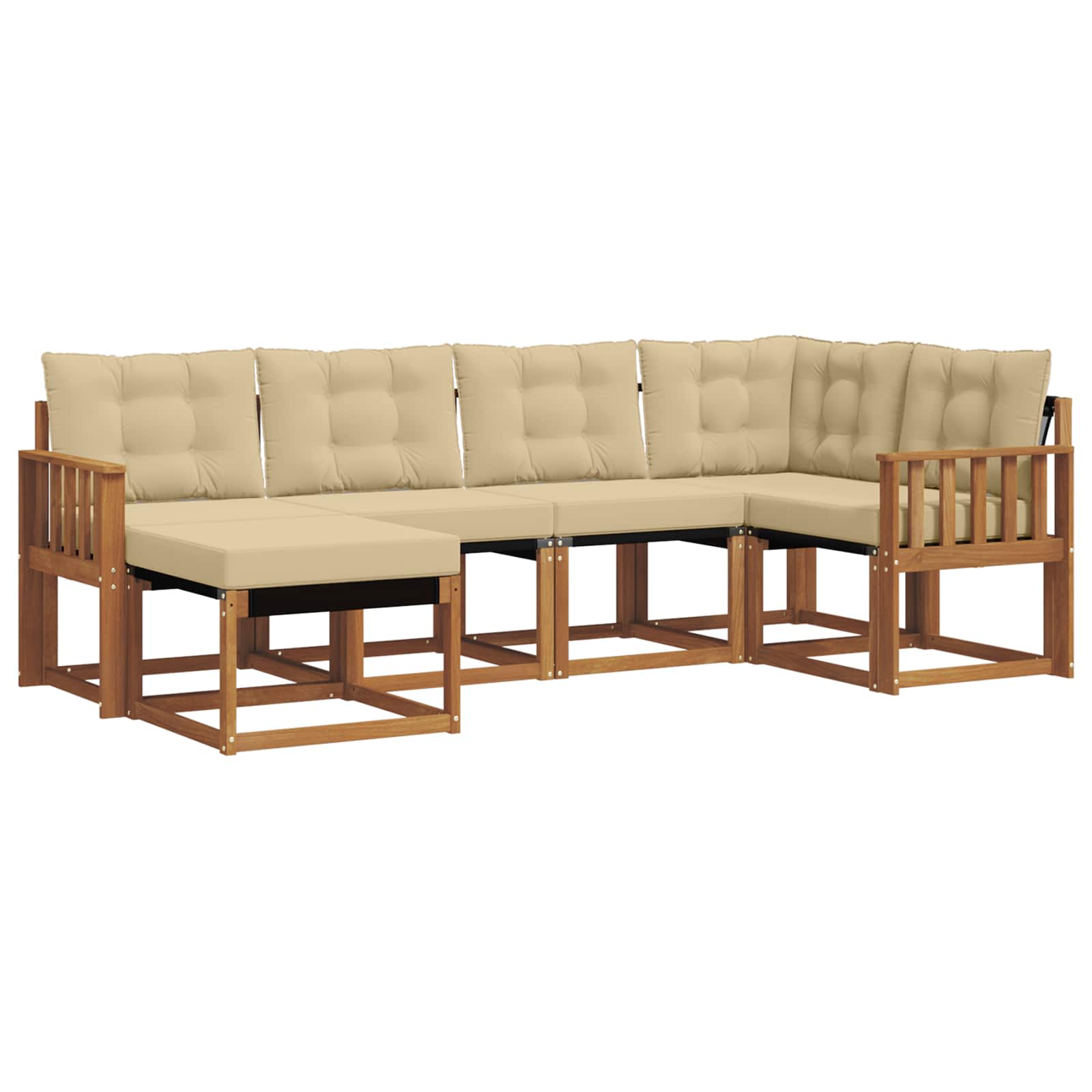 Set di divani con cuscino 6 pcs Naturale e Beige 3368832
