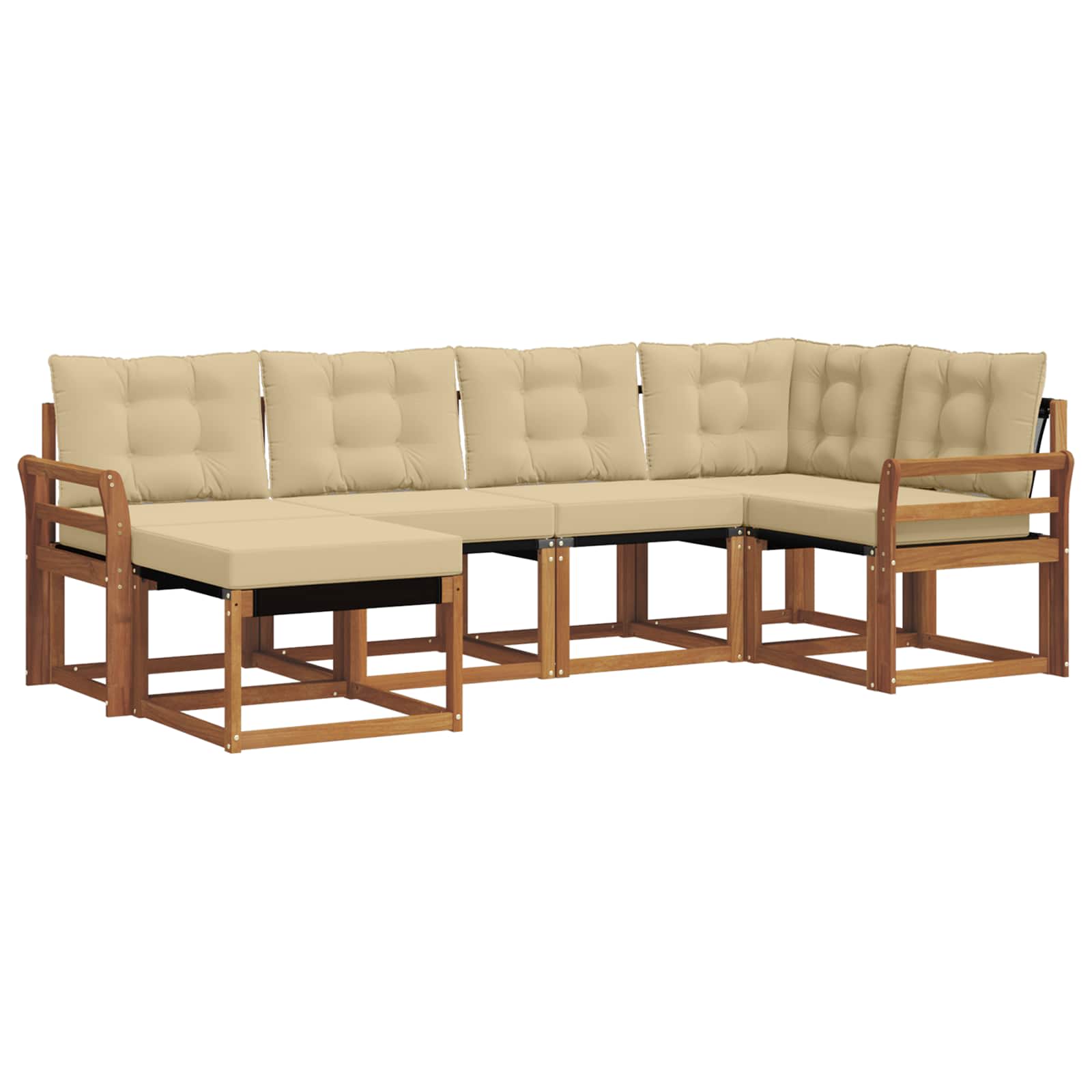 Set di divani con cuscino 6 pcs Naturale e Beige 3368836
