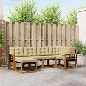 Set di divani con cuscino 6 pcs Naturale e Beige 3368840