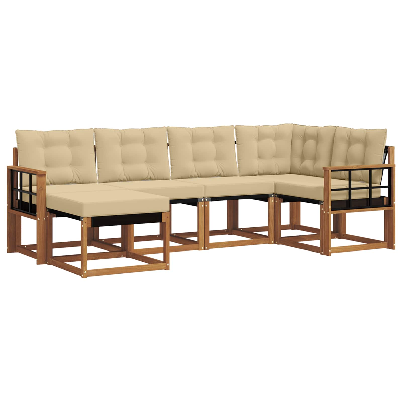 Set di divani con cuscino 6 pcs Naturale e Beige 3368840