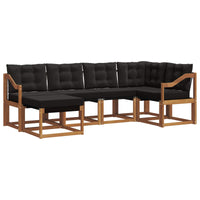 Set di divani da esterno con cuscino 6 pcs Naturale e Nero 3368843