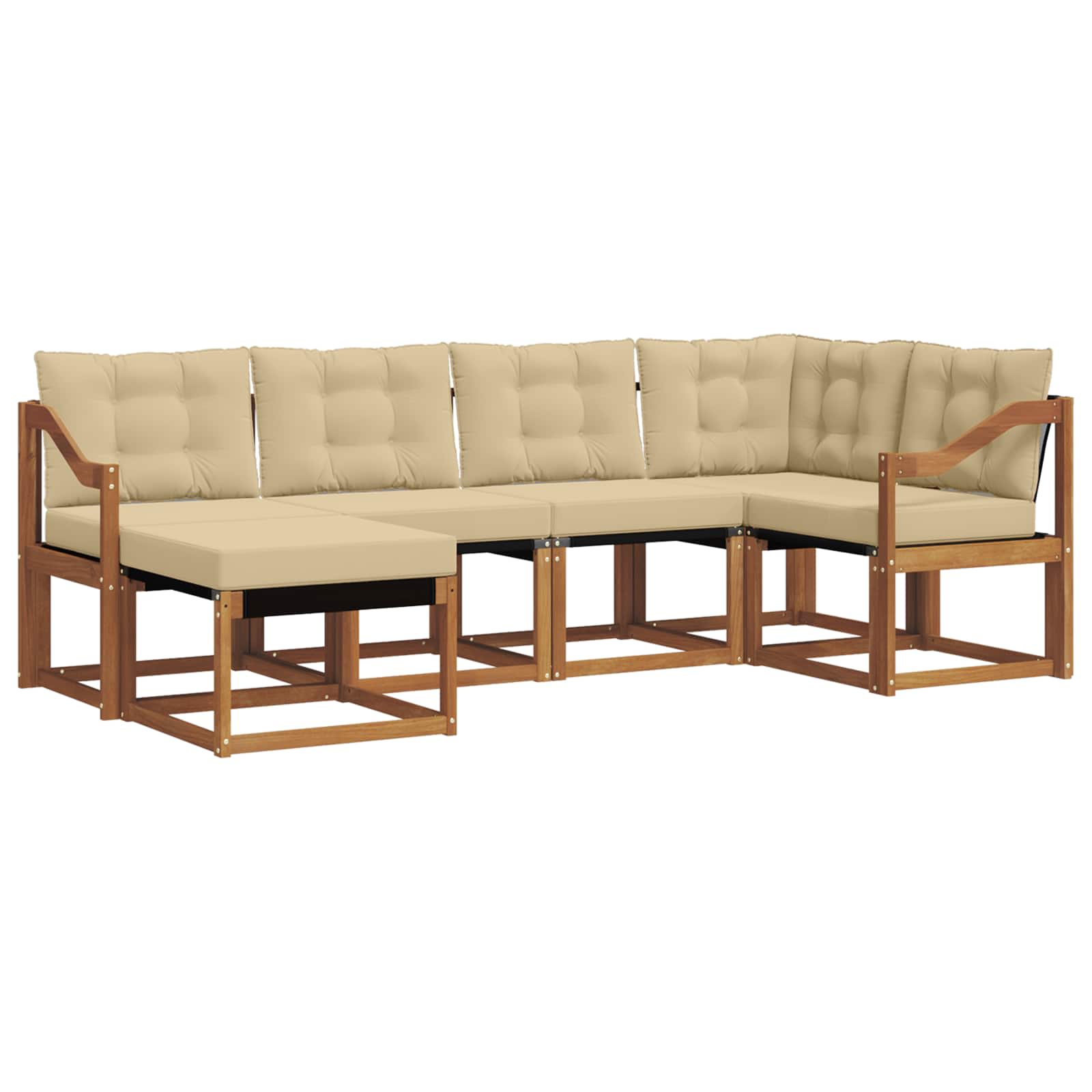 Set di divani con cuscino 6 pcs Naturale e Beige 3368844