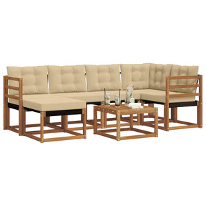 Set di divani con cuscino 7 pcs Naturale e Beige 3368848