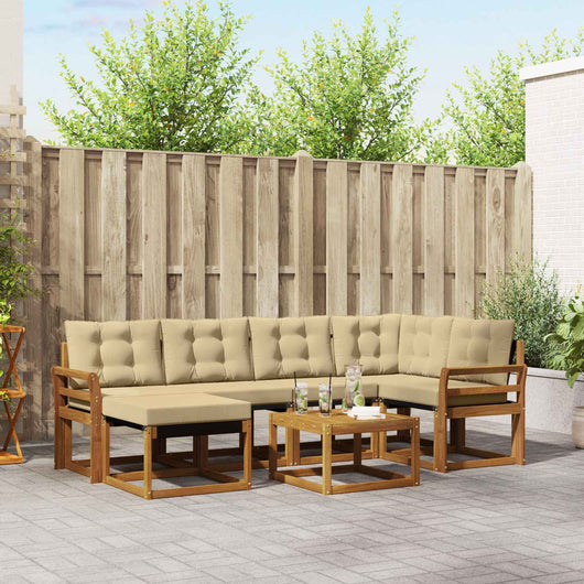 Set di divani con cuscino 7 pcs Naturale e Beige 3368860
