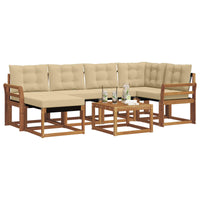 Set di divani con cuscino 7 pcs Naturale e Beige 3368860
