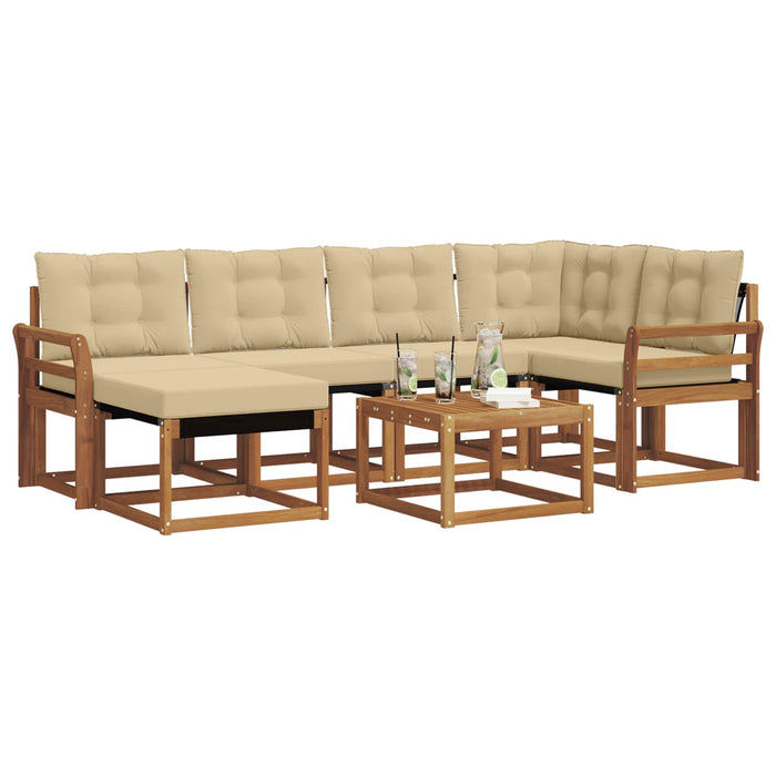 Set di divani con cuscino 7 pcs Naturale e Beige 3368860