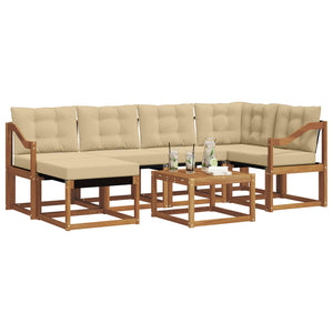 Set di divani con cuscino 7 pcs Naturale e Beige 3368868