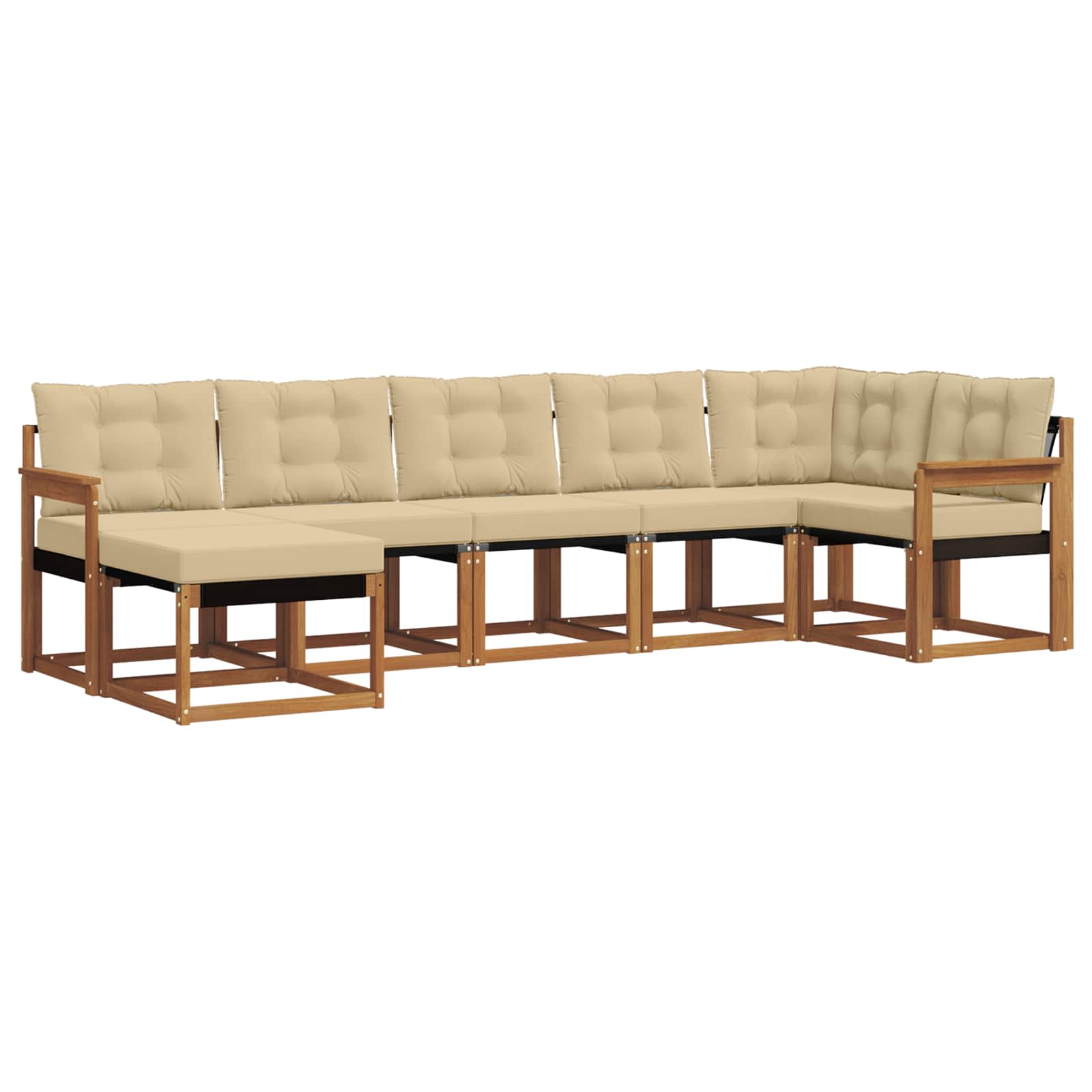 Set di divani con cuscino 7 pcs Naturale e Beige 3368876