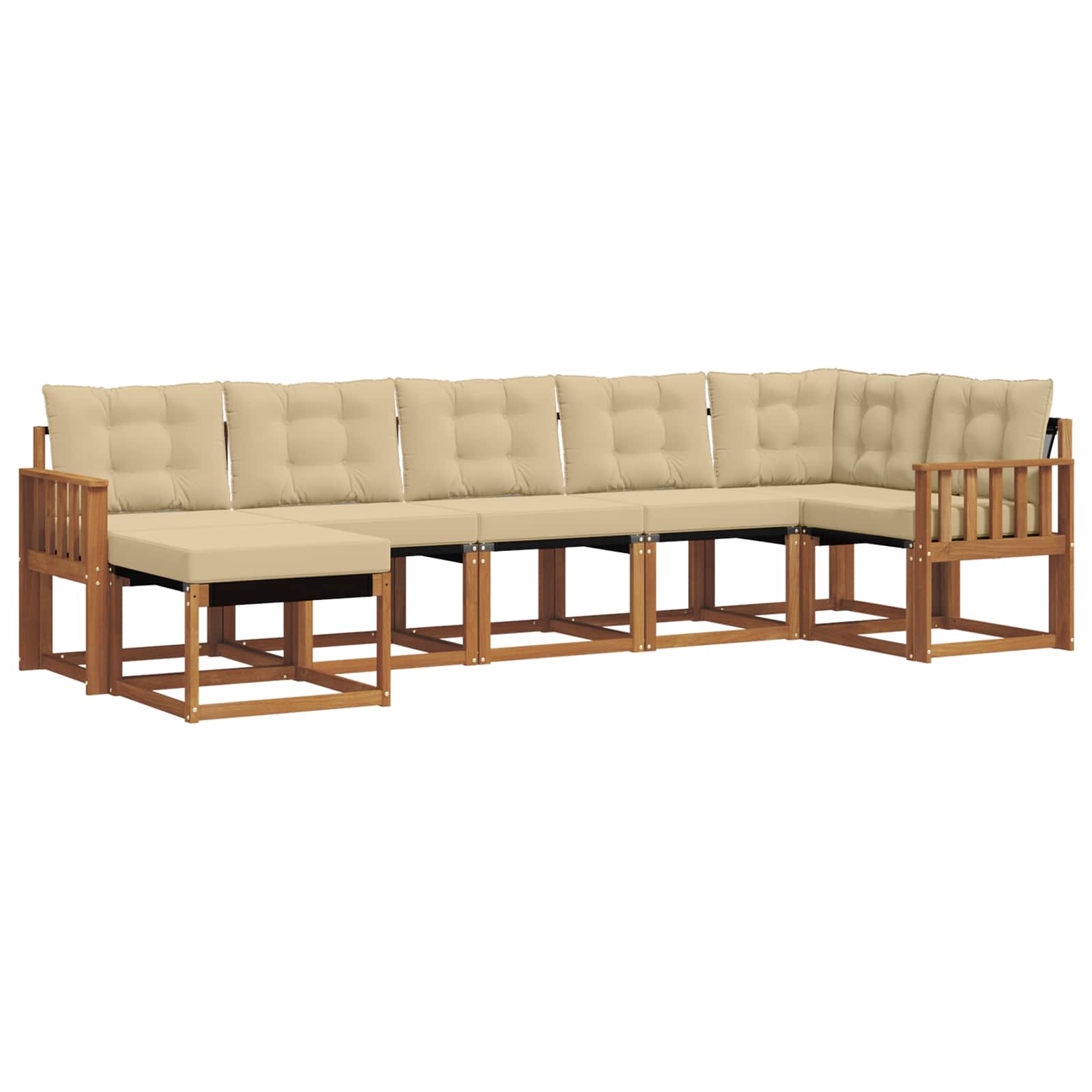Set di divani con cuscino 7 pcs Naturale e Beige 3368880