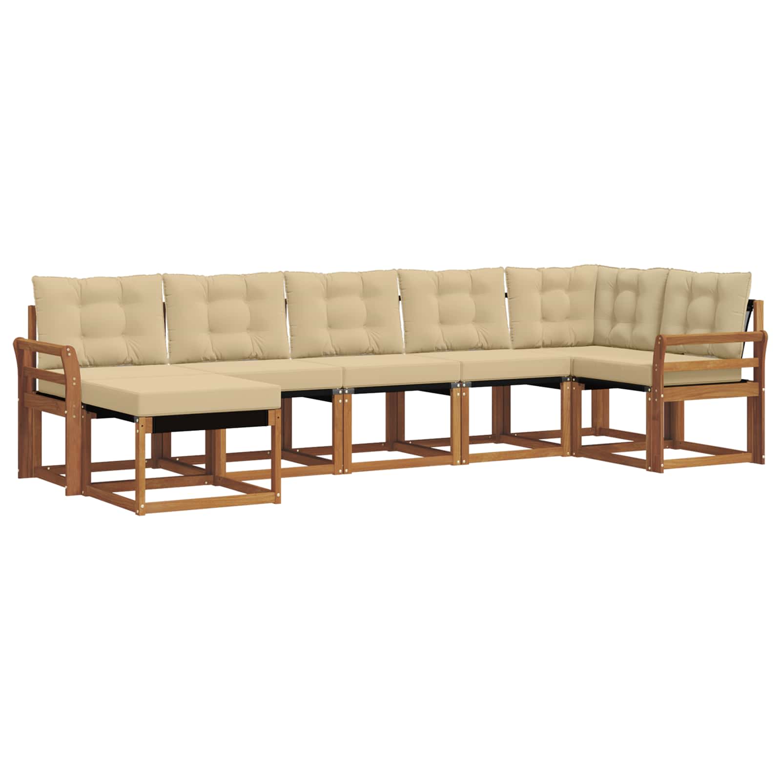 Set di divani con cuscino 7 pcs Naturale e Beige 3368884