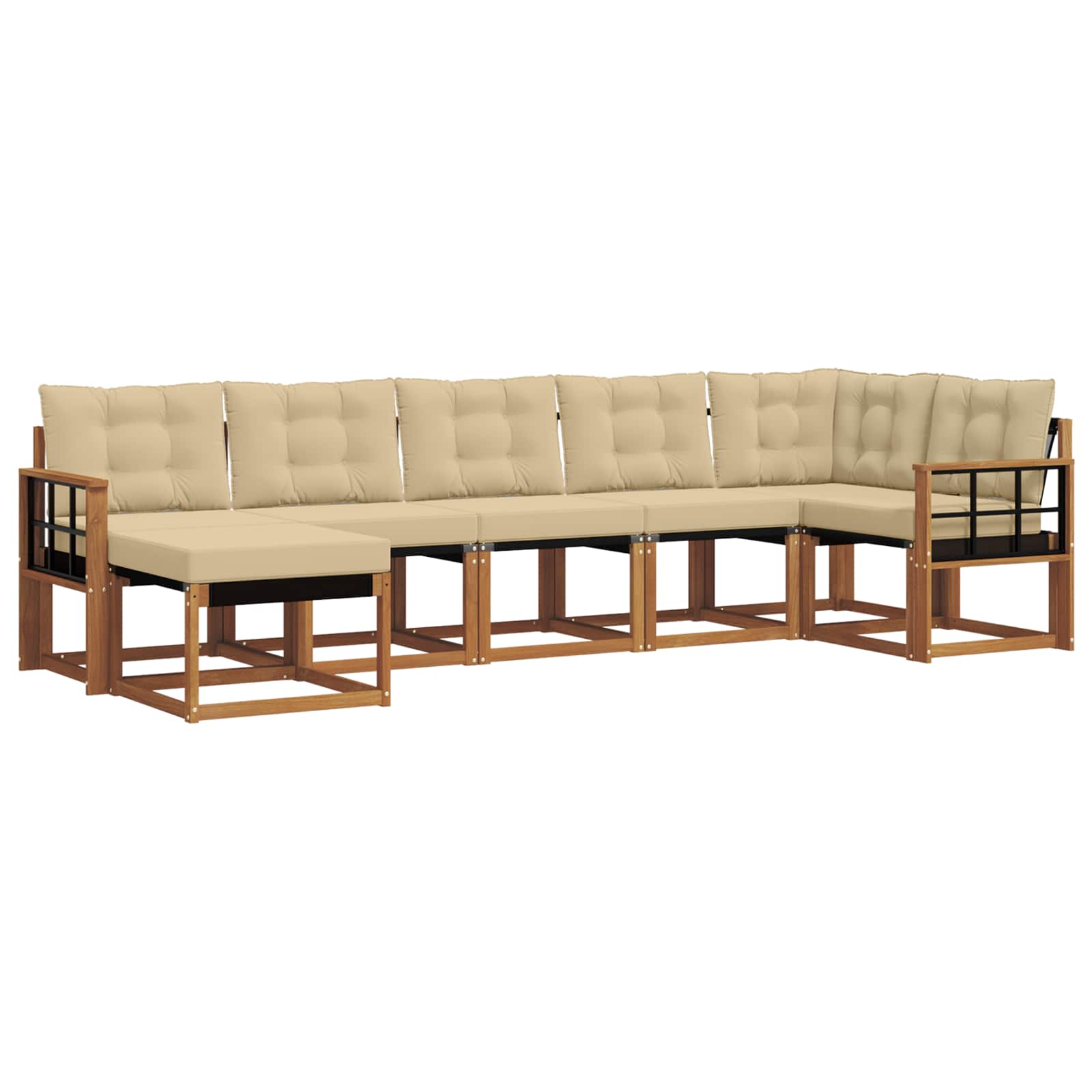 Set di divani con cuscino 7 pcs Naturale e Beige 3368888