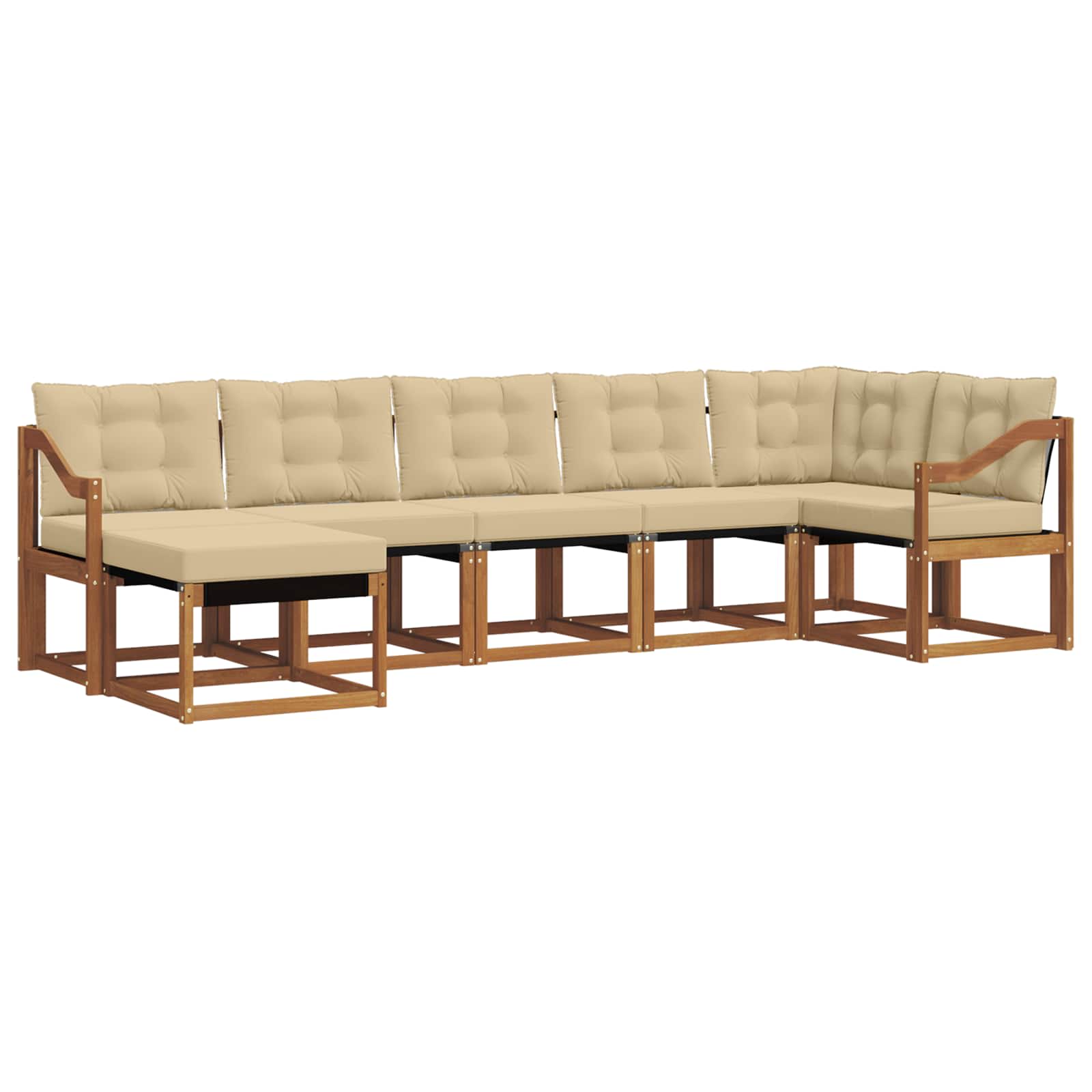 Set di divani con cuscino 7 pcs Naturale e Beige 3368892