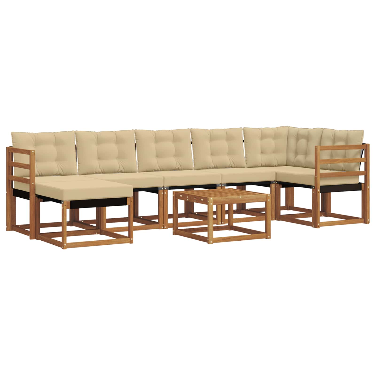 Set di divani con cuscino 8 pcs Naturale e Beige 3368896