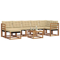 Set di divani con cuscino 8 pcs Naturale e Beige 3368896