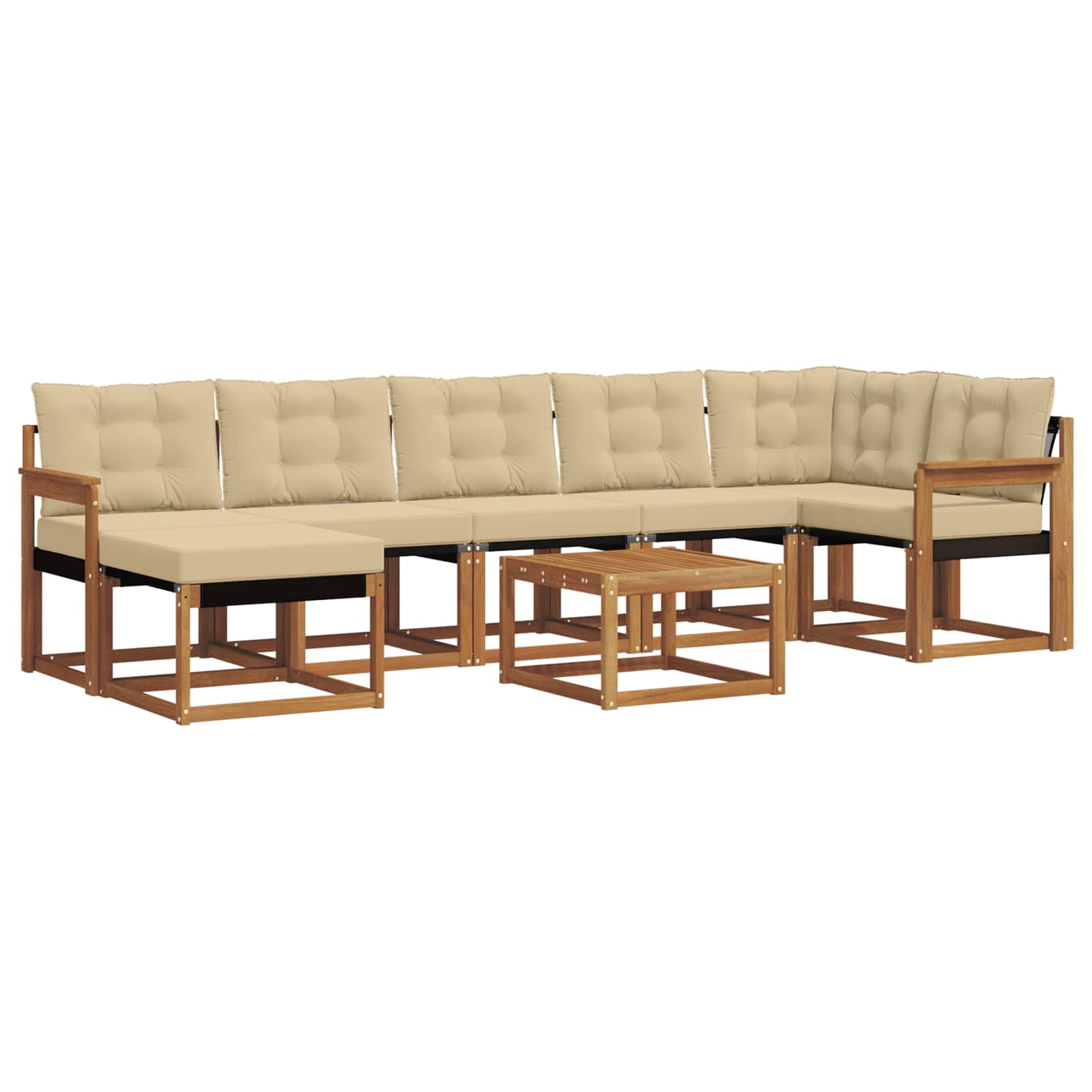 Set di divani con cuscino 8 pcs Naturale e Beige 3368900