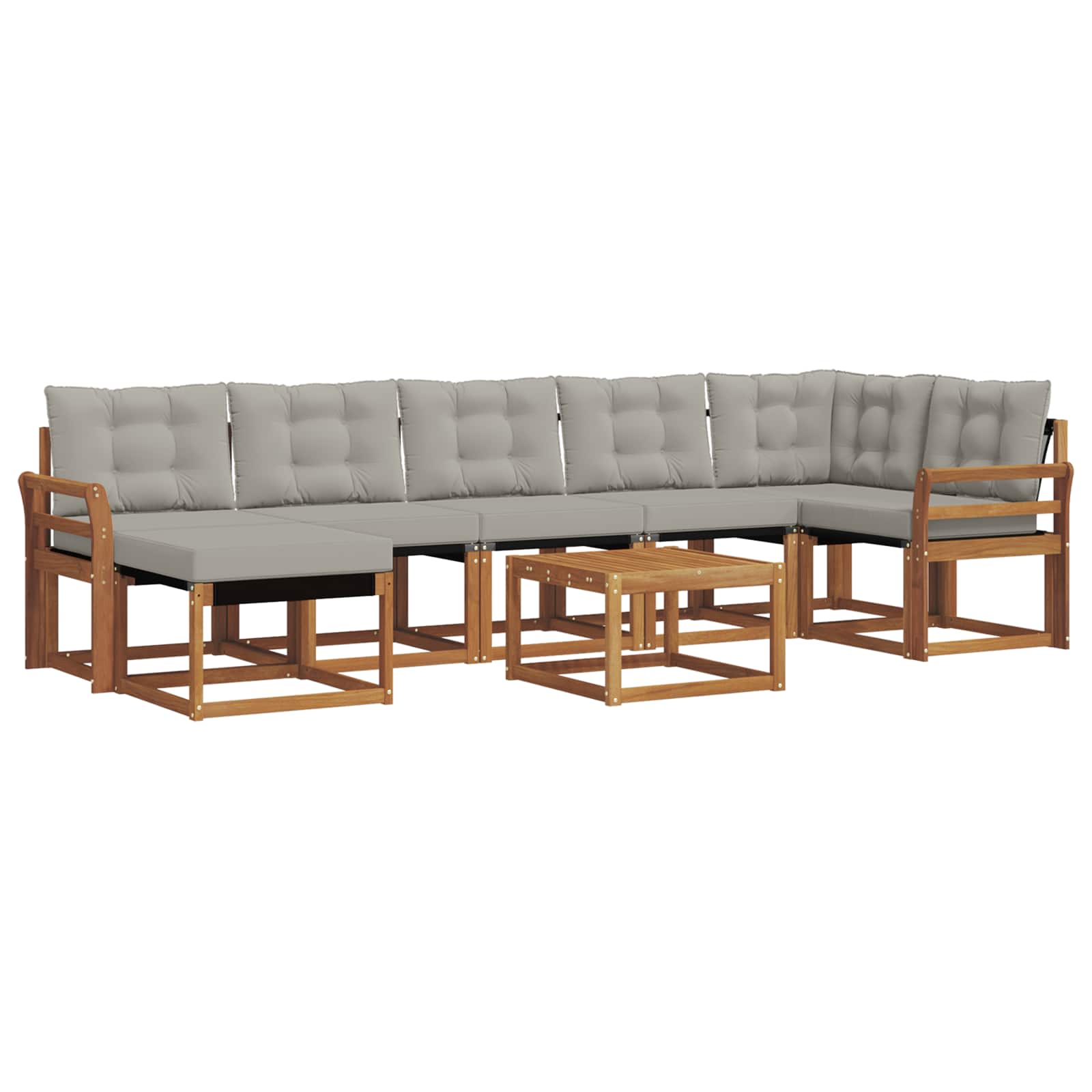 Set di divani da esterno 8 pcs Grigio Naturale e Chiaro 3368906