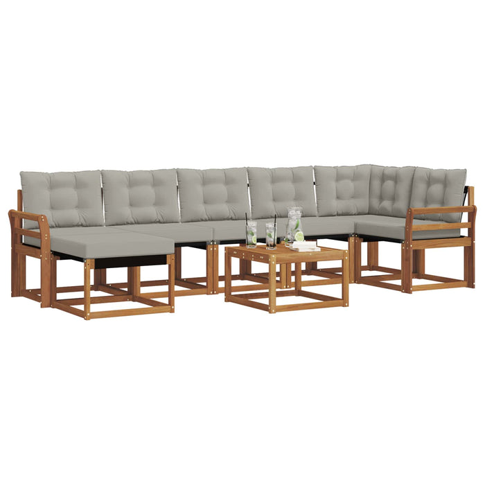 Set di divani da esterno 8 pcs Grigio Naturale e Chiaro 3368906