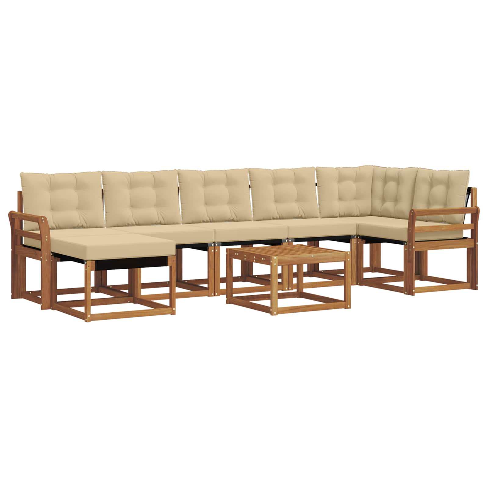 Set di divani con cuscino 8 pcs Naturale e Beige 3368908