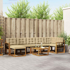 Set di divani con cuscino 8 pcs Naturale e Beige 3368912
