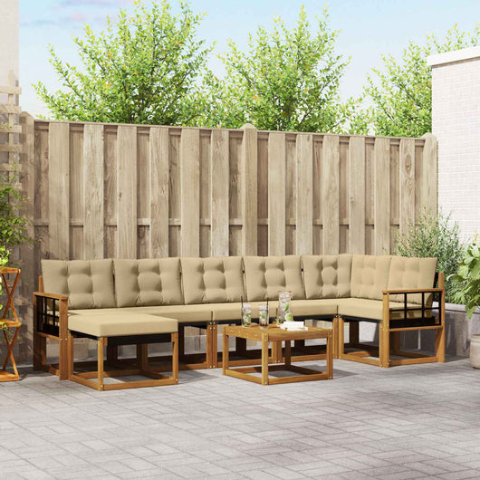 Set di divani con cuscino 8 pcs Naturale e Beige 3368912