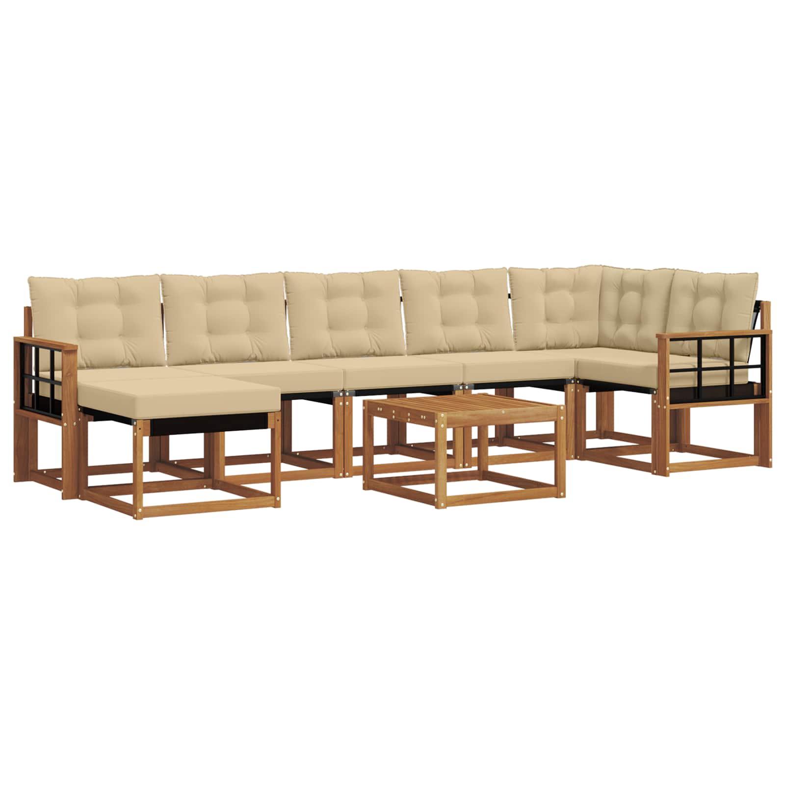 Set di divani con cuscino 8 pcs Naturale e Beige 3368912