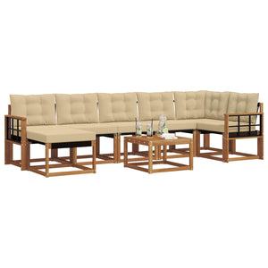 Set di divani con cuscino 8 pcs Naturale e Beige 3368912