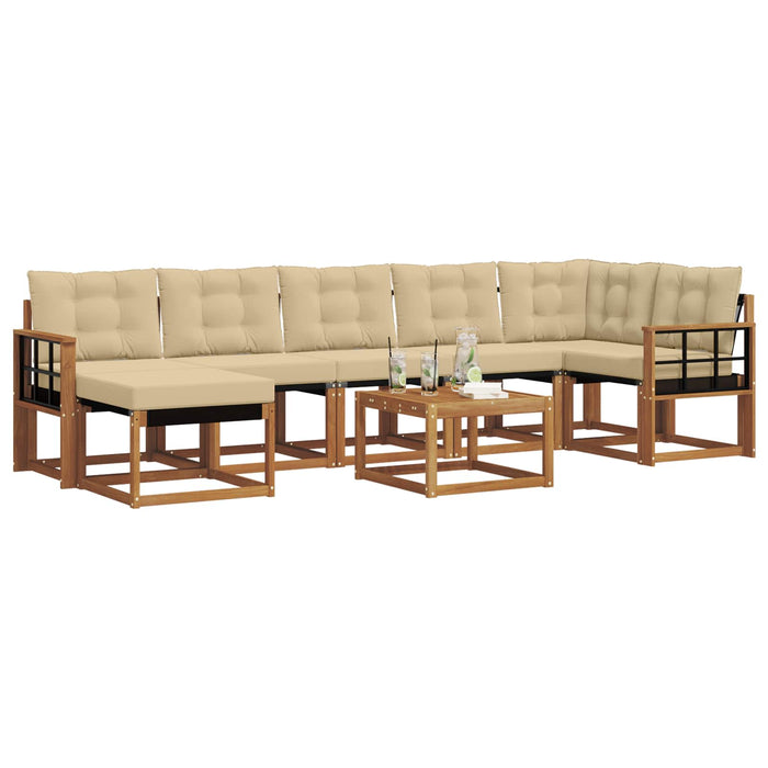 Set di divani con cuscino 8 pcs Naturale e Beige 3368912