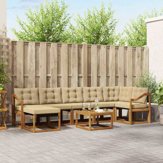 Set di divani con cuscino 8 pcs Naturale e Beige 3368916