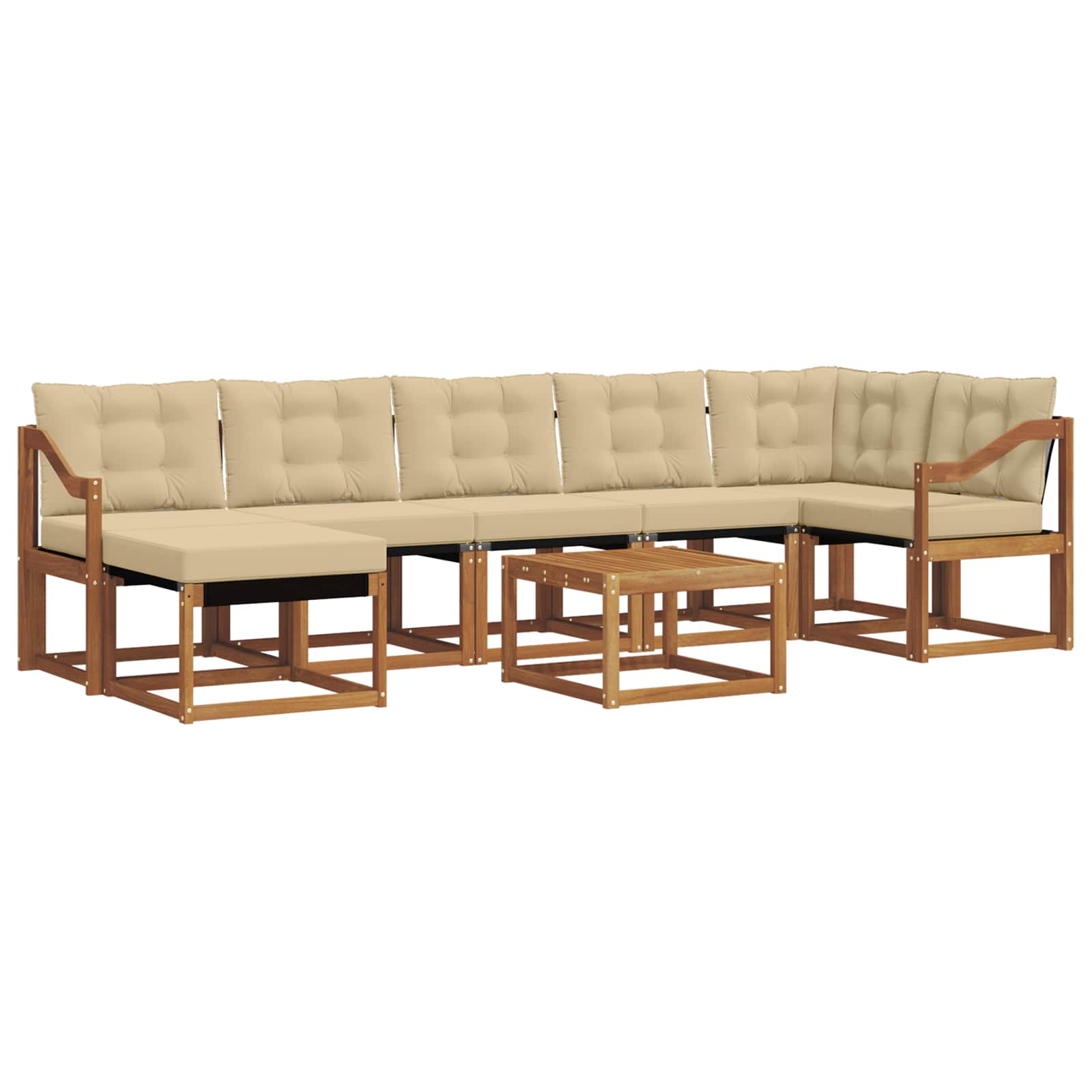 Set di divani con cuscino 8 pcs Naturale e Beige 3368916