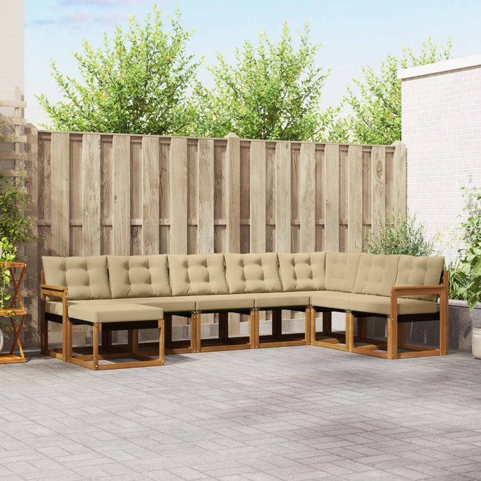 Set di divani con cuscino 8 pcs Naturale e Beige 3368948