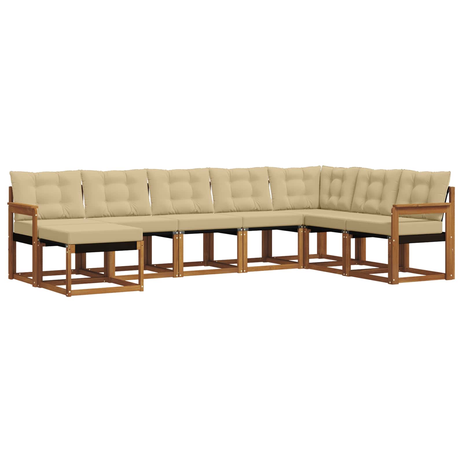 Set di divani con cuscino 8 pcs Naturale e Beige 3368948