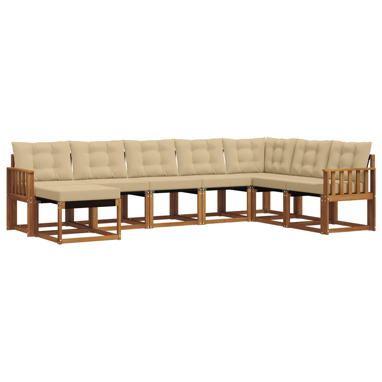 Set di divani con cuscino 8 pcs Naturale e Beige 3368952