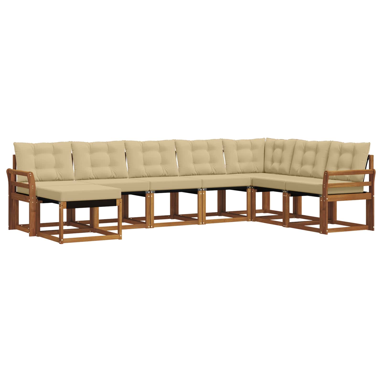 Set di divani con cuscino 8 pcs Naturale e Beige 3368956
