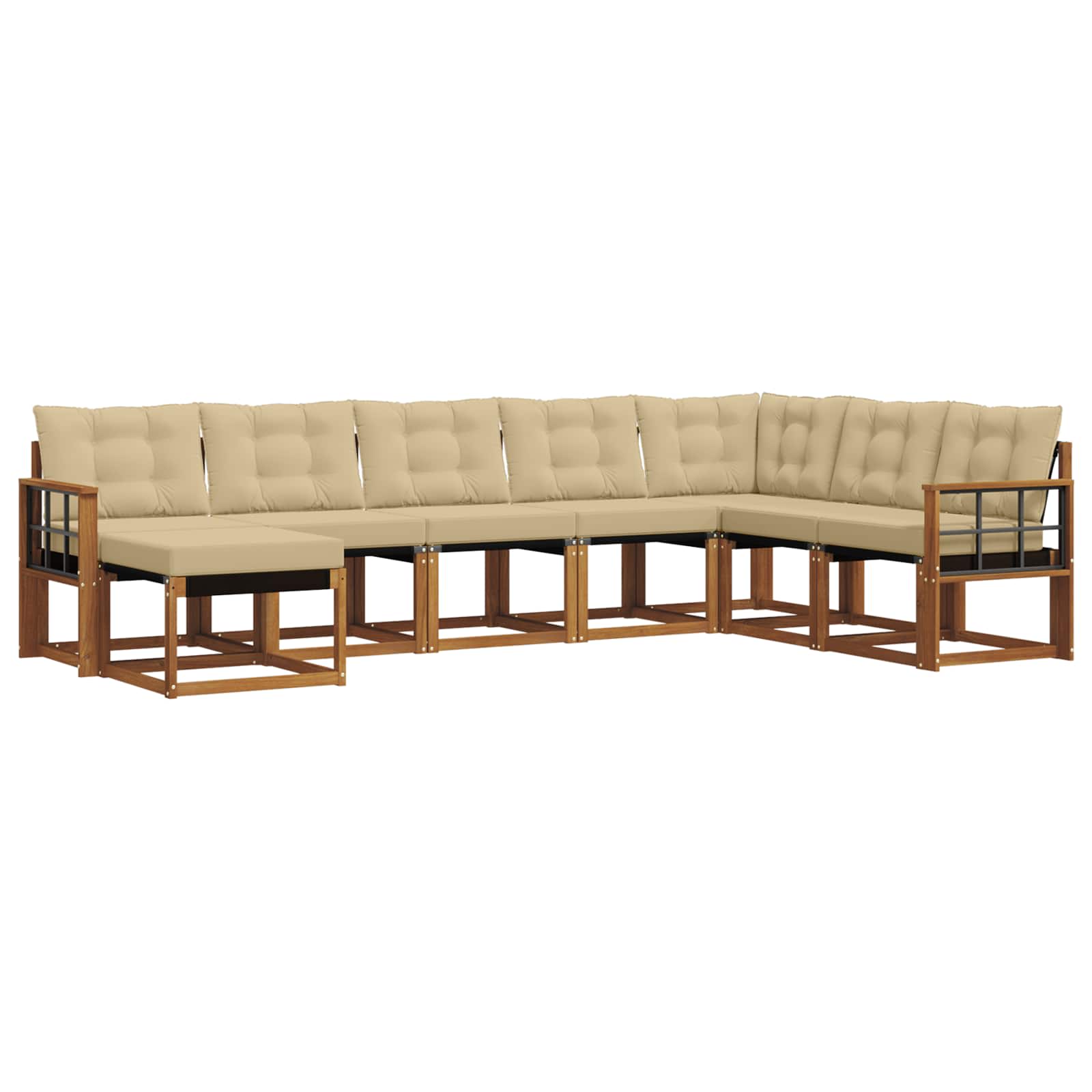 Set di divani con cuscino 8 pcs Naturale e Beige 3368960