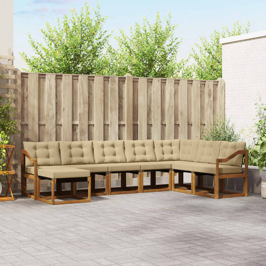Set di divani con cuscino 8 pcs Naturale e Beige 3368964