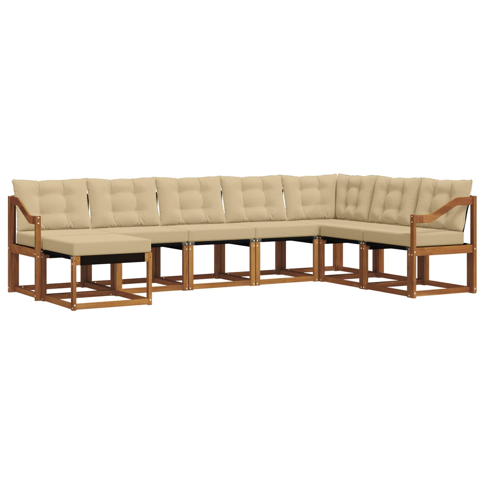 Set di divani con cuscino 8 pcs Naturale e Beige 3368964