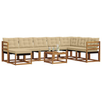 Set di divani con cuscino 9 pcs Naturale e Beige 3368968