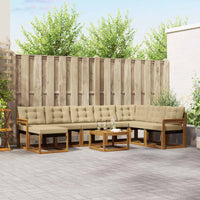 Set di divani con cuscino 9 pcs Naturale e Beige 3368972