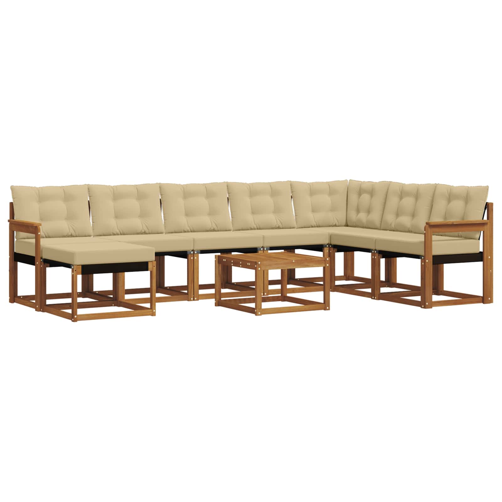 Set di divani con cuscino 9 pcs Naturale e Beige 3368972