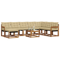 Set di divani con cuscino 9 pcs Naturale e Beige 3368972
