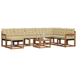 Set di divani con cuscino 9 pcs Naturale e Beige 3368972