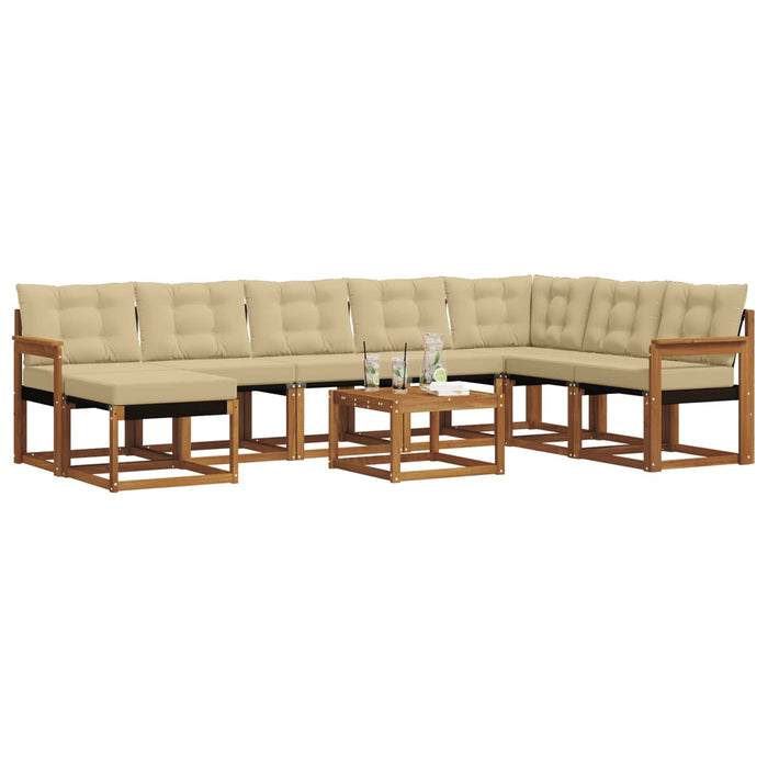 Set di divani con cuscino 9 pcs Naturale e Beige 3368972