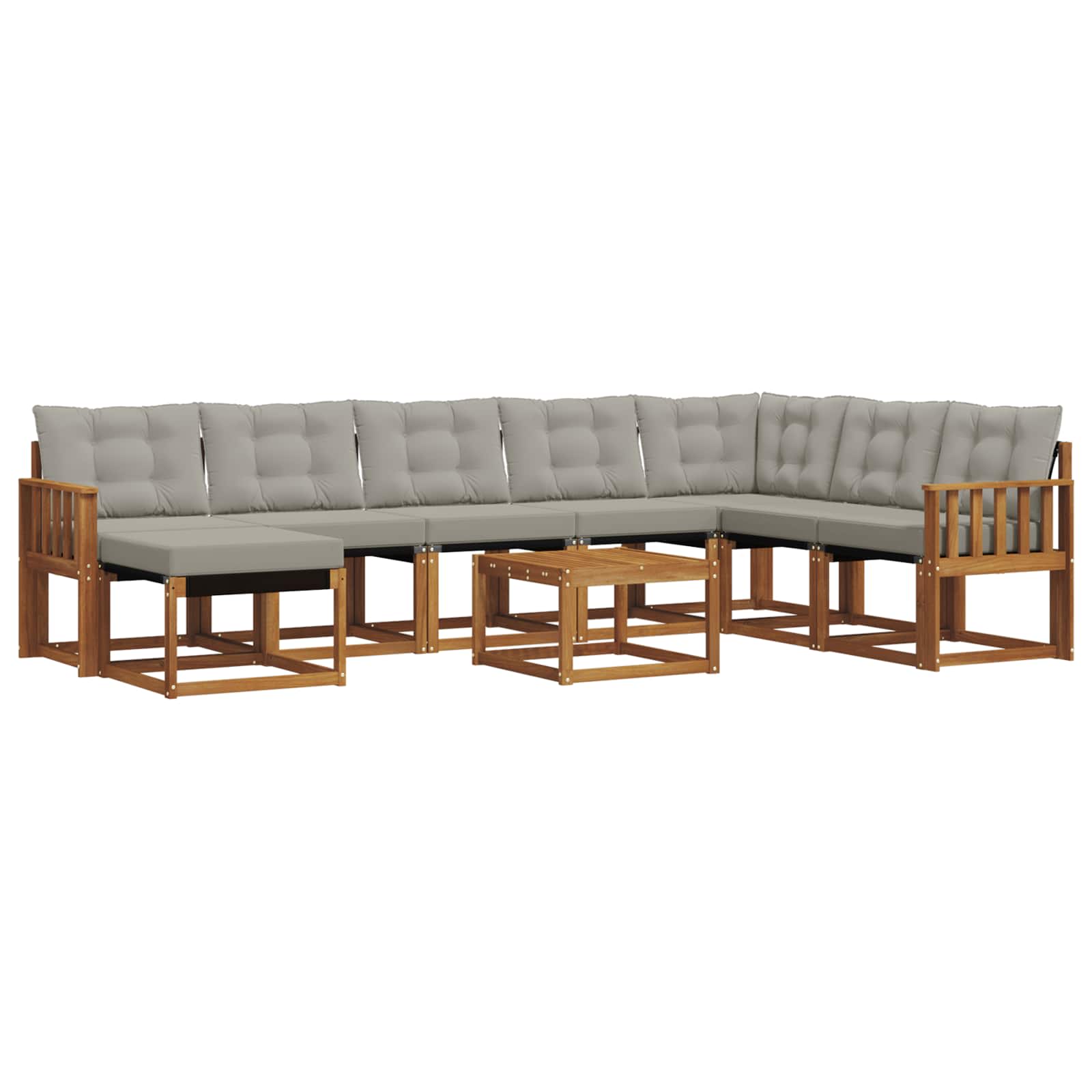 Set di divani da esterno 9 pcs Grigio Naturale e Chiaro 3368974