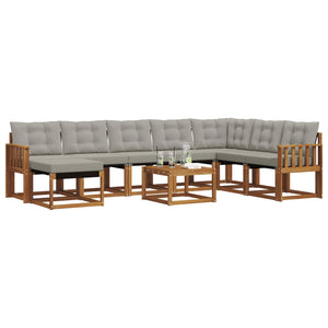 Set di divani da esterno 9 pcs Grigio Naturale e Chiaro 3368974