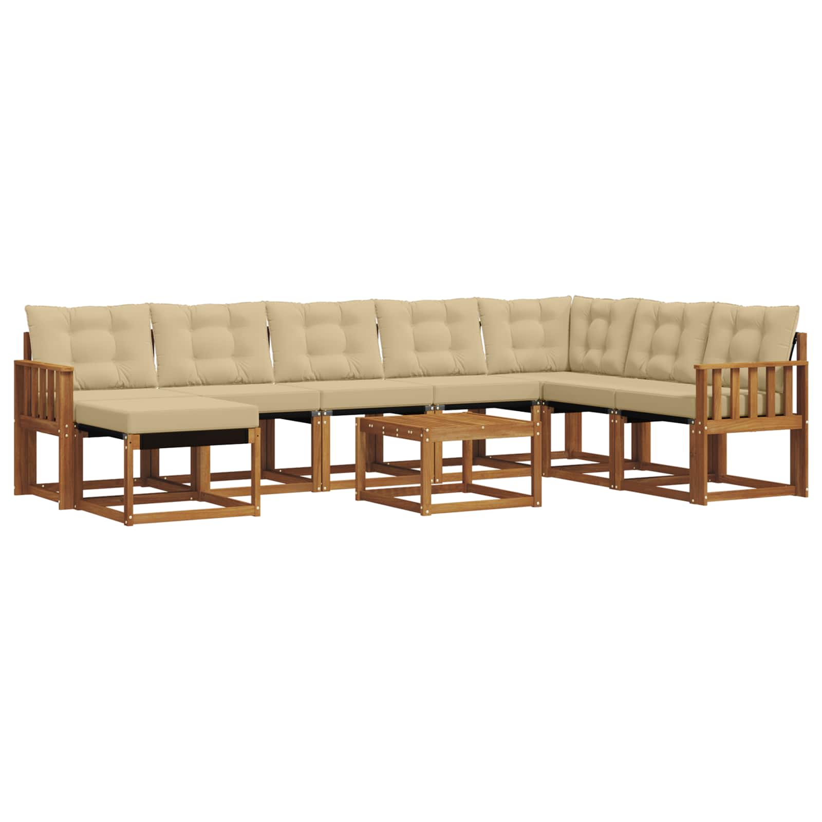 Set di divani con cuscino 9 pcs Naturale e Beige 3368976