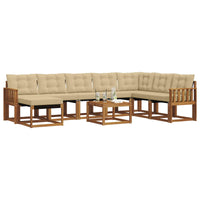 Set di divani con cuscino 9 pcs Naturale e Beige 3368976