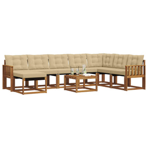 Set di divani con cuscino 9 pcs Naturale e Beige 3368976