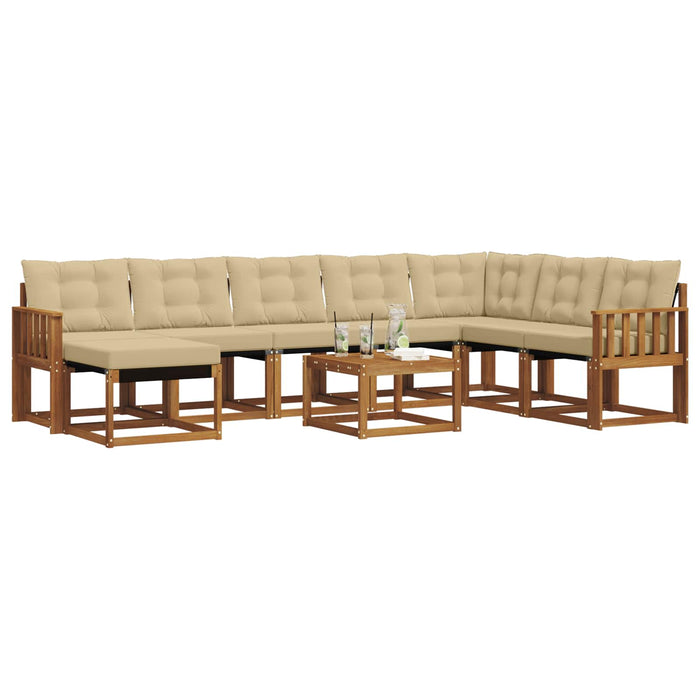 Set di divani con cuscino 9 pcs Naturale e Beige 3368976