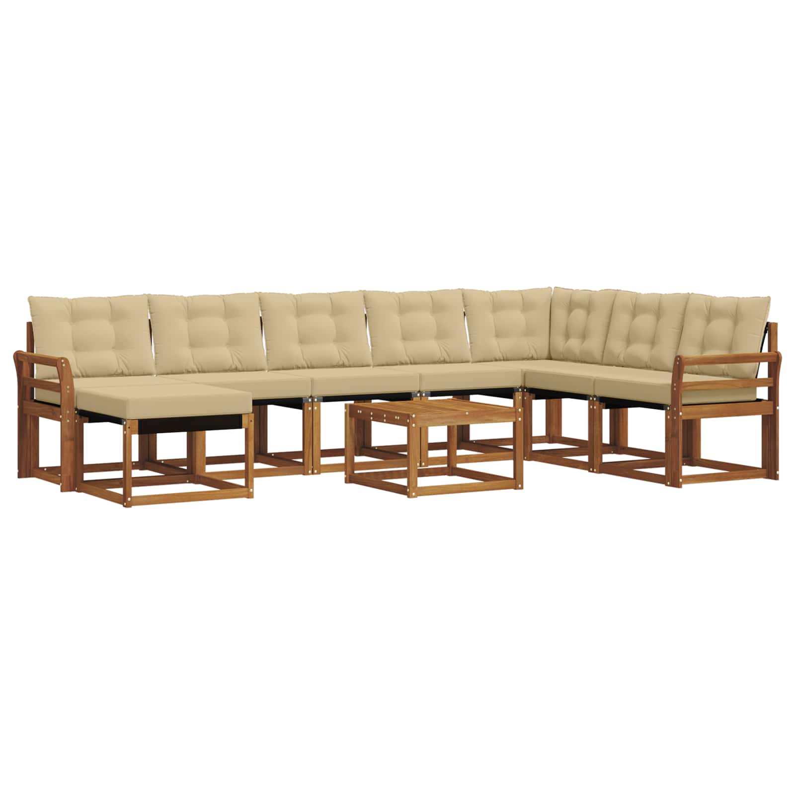 Set di divani con cuscino 9 pcs Naturale e Beige 3368980